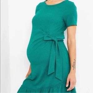 Green A pea in the Pod Maternity Side Tie dress Medium